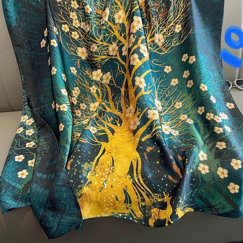 Van Gogh print silk scarf