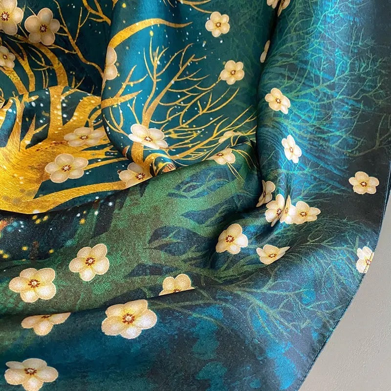 Van Gogh print silk scarf