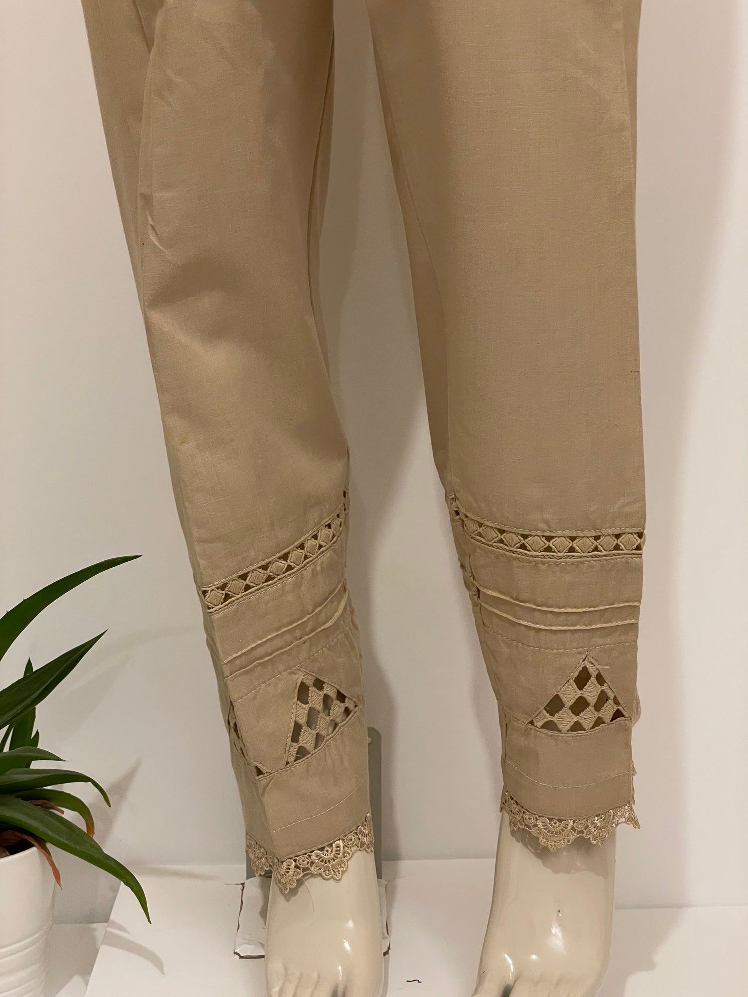 Women Cotton Silk Pant Golden Narrow Bottom Casual Ethnic Regular Trousers  | eBay